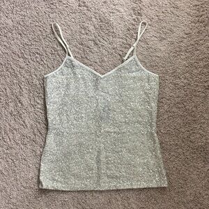 Express Silver Sequin Tank Top - NWT